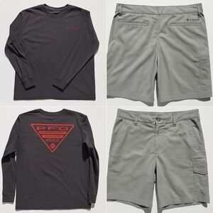 Columbia PFG Men's Shirt‎ & Ripstop Shorts Set (L Shirt,38 Shorts) Fishing Gear